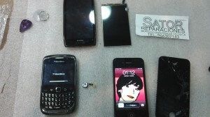 Reparación Pantallas rotas de Nokia X7 Iphone 4g y Blackberry