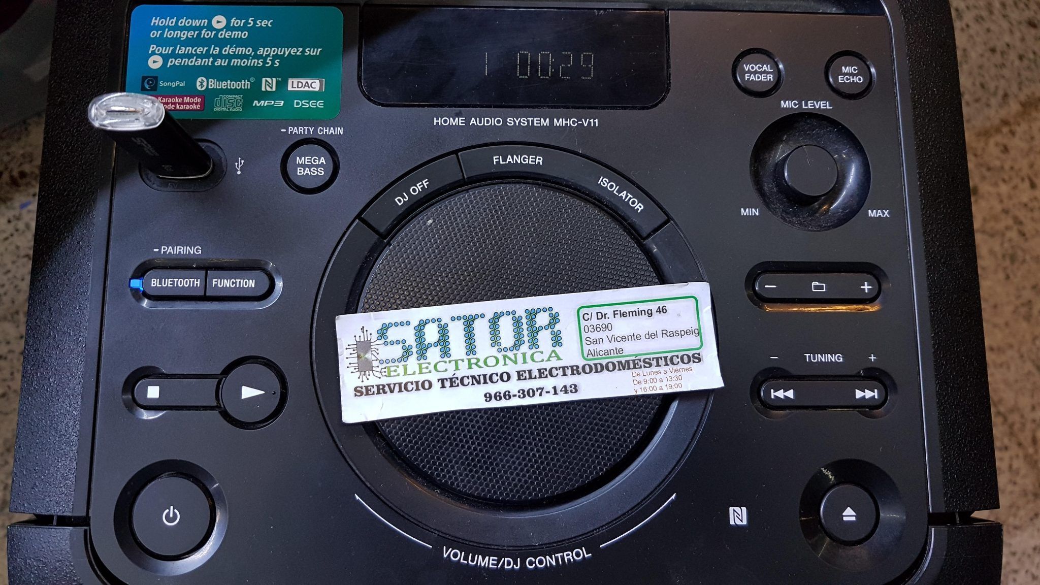 Reparar Altavoz Sony MHC-V11