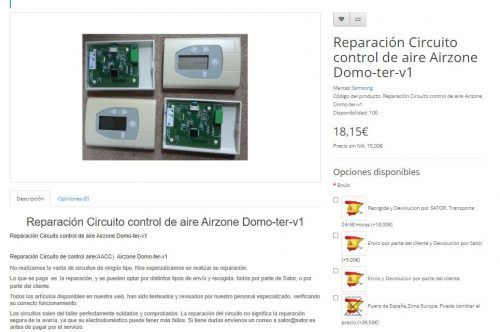 Reparación Sator electrónica controlador aire acondicionado