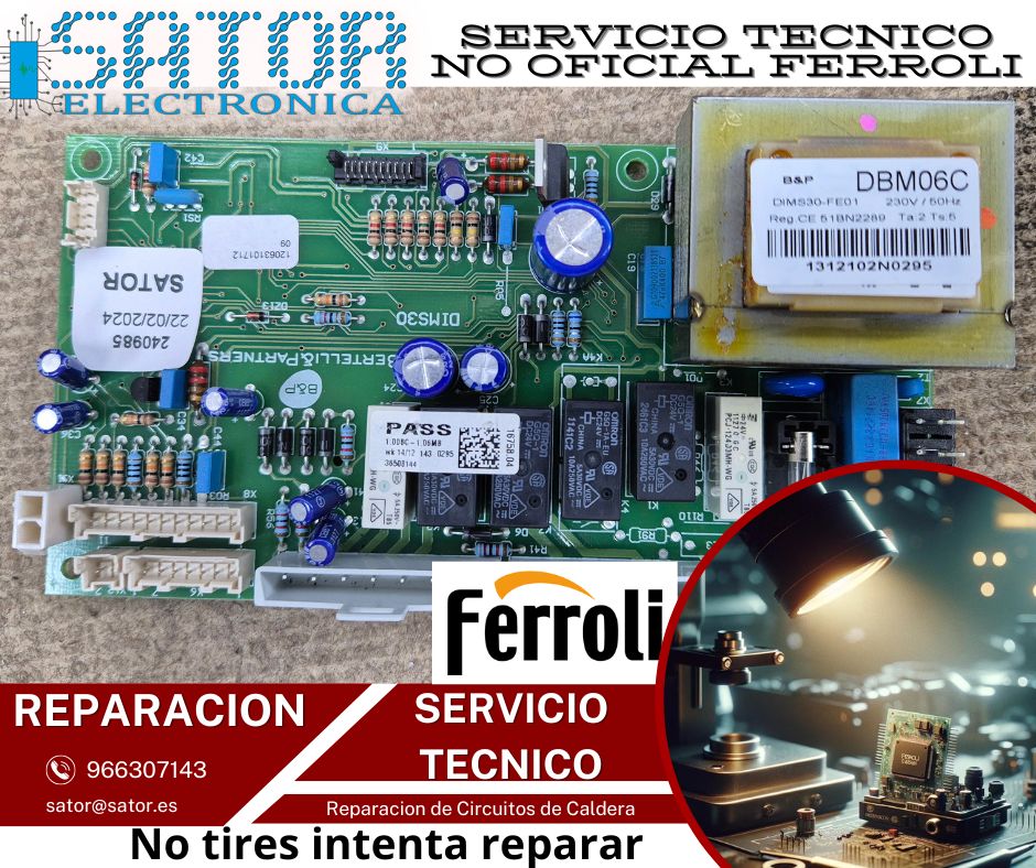 Reparación de Tarjetas de Calderas Ferroli DIMS30-FE01