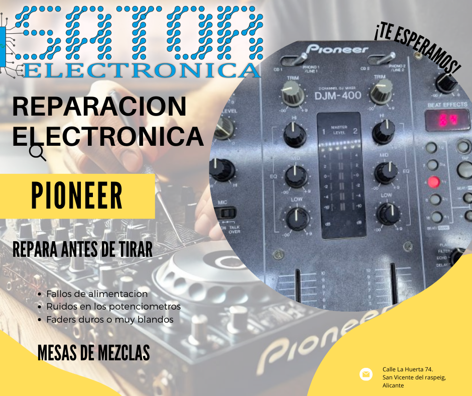 Reparar mesas de mezclas Pioneer en Sator