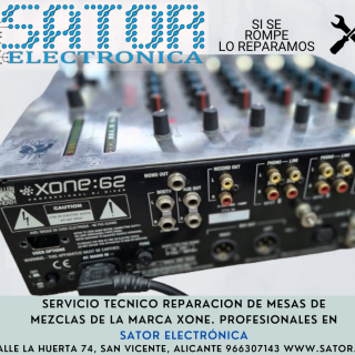 Servicio Tecnico Mesa Mezclas Xone G2 en Sator Electronica