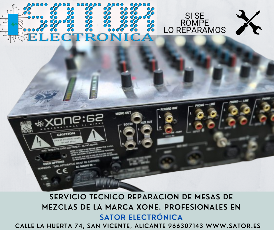Servicio Tecnico Mesa Mezclas Xone G2 en Sator Electronica