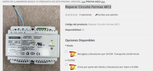 Reparar Circuito Fermax 4812 con garantía y recogida en toda España
