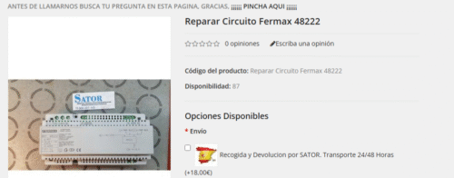 Reparar Circuito Fermax 48222 con recogida nacional y garantía
