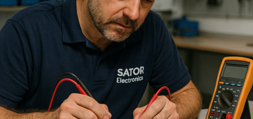 Tecnico reparando placa Fagor 6H-760N2-E CCM006152 en Sator Electronica