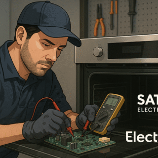 Técnico reparando placa Electrolux 387840107