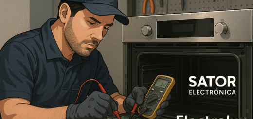 Técnico reparando placa Electrolux 387840107