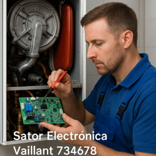Técnico reparando placa Daikin AUX SX-51-72LBP