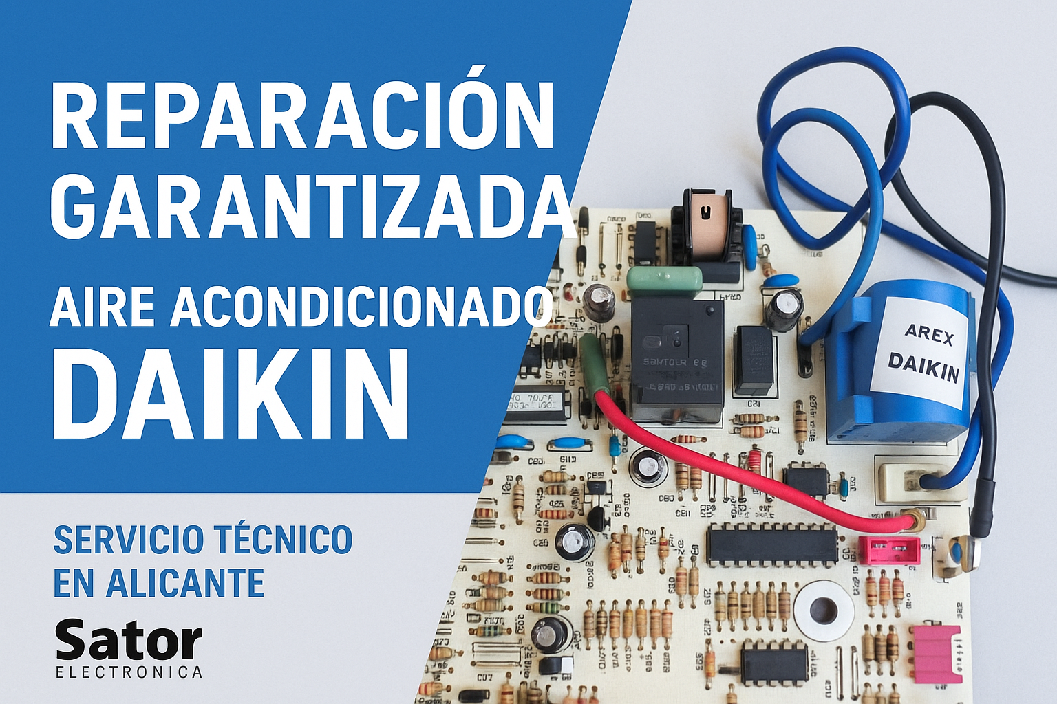 Reparación placa electrónica Daikin AUX SX-51-72LBP con relé del compresor quemado – Servicio Técnico en Alicante