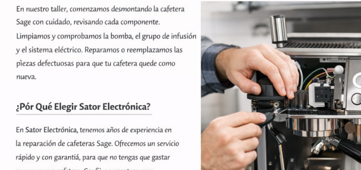 Reparación de cafetera Sage en acción